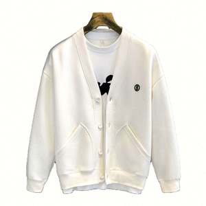 Venta de fábrica Cesium hombres primavera otoño chaqueta cárdigan gruesa de un solo pecho moda nueva Casual manga larga cuello en V - Product Image 1