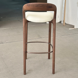 Sgabello da Bar in Legno Massello, Sedie da Bar per Isola in Legno, <span class=keywords><strong>Sgabelli</strong></span> da Bancone Rivestiti in Tessuto, Sedie da Bar con Cuscino in Legno per Ristoranti e Hotel - Product Image 3