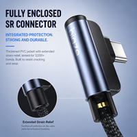 Câble USB2.0 vers USB C Biaze, angle droit 90 degrés, 2 m, câble de charge et de synchronisation de données tressé de type C pour téléphones et tablettes Android