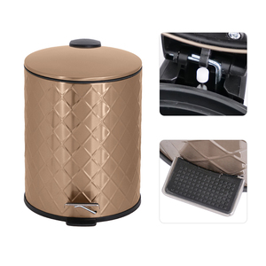 Phòng tắm nhà bếp khách sạn Văn phòng thép không gỉ Thùng rác có thể tăng vàng hình tròn đạp chất thải Thùng - Product Image 2