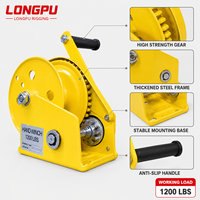 Treuil manuel 1200/1800/2600lbs, à cliquet portable, à engrenage à vis sans fin, avec câble en acier inoxydable de 6 mm de diamètre, longueur 24 m, hauteur de levage 20 m