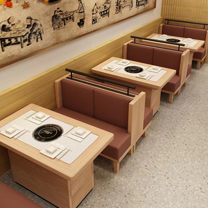 Juego de Mesa y Sillas XZY OEM <span class=keywords><strong>para</strong></span> Hotel y Restaurante, Asientos de Cabina, Diseño de 2-4 Personas, Mesa de Madera y Piedra con Placa de Inducción - Product Image 4