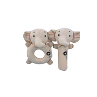 Hochet à main pour bébé Jouets en peluche Éducation précoce Animal Chien Hochet à main Poupée Bébé Jouets apaisants