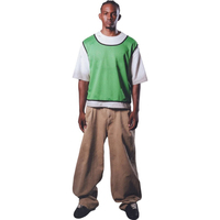 Gilet d'entraînement de football pour hommes KY Cropped Boxy et T-shirts de sport pour hommes, vert, maille blanche, 2 pièces, streetwear, football