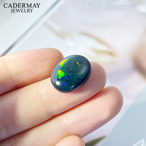 Cadermay Jewelry Natural Opal Cabochon Oval Orange Green Fire Gemstone With Certificate For Jewelry Making - Product Image 3