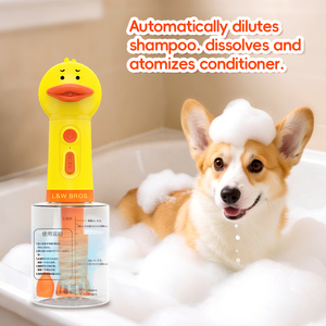 Machine à bulles de savon pour chien, distributeur automatique de savon électrique en forme de canard mignon pour le bain des animaux de compagnie - Product Image 3