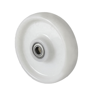 CASCOO 5 Zoll Doppelkugellager Weiße Nylon-Festrollen Schwerlast-Lenkrollen Starre Plattenträger Industrielle Wagenräder - Product Image 1