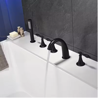 Robinet de baignoire noir mat avec main de douche