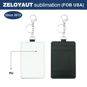 ZELOYAUT Sublimation Wholesales Customized High Quality New PU Card Holder Blanks 2024 Protector Case For Travel School