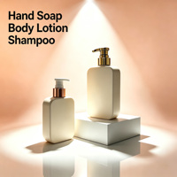 Flacon carré en HDPE mat de 180 ml avec pompe or rose, vide, pour savon liquide, shampoing, lotion corporelle, rechargeable, logo personnalisé, vente en gros, offre spéciale