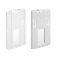 Porte-cartes d'identité horizontal en plastique ABS givré OEM Bestom avec fente pour le pouce, distributeur de badges rigides