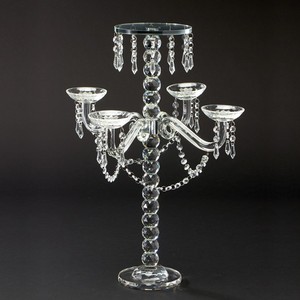 Candelabro <span class=keywords><strong>in</strong></span> Cristallo Artigianale da 15 Pollici con Catene di Cristallo - Product Image 3