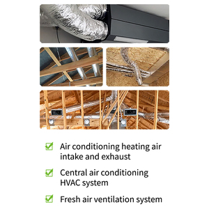 Conducto <span class=keywords><strong>flexible</strong></span> aislado de 6 pulgadas R6 Chaqueta plateada de 25 pies de largo con 2 abrazaderas utilizadas en calefacción y aire acondicionado estándar - Product Image 5