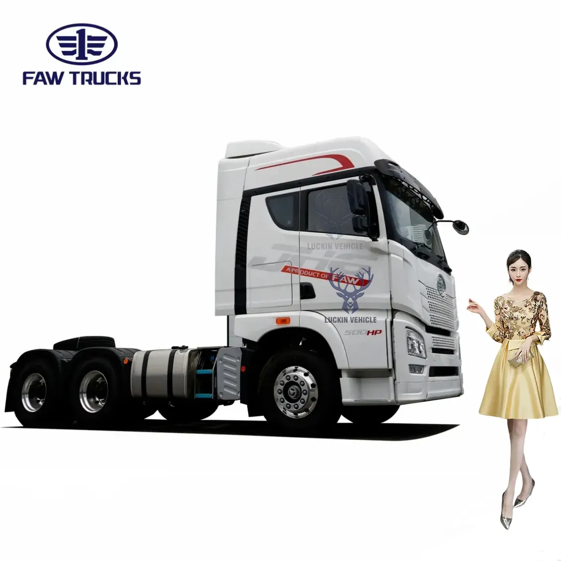 중국 Faw Jiefang 브랜드 디젤 트럭 트랙터 발 트랙터 트럭 6x4 트랙터 트럭