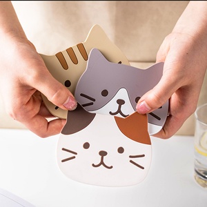Posavasos de Silicona con Forma de Gato de Dibujos Animados, Antideslizantes y Resistentes al Calor, Ideales para Café y Uso en Mesa, Venta al Por Mayor - Product Image 3