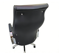 Chaise de bureau de direction ergonomique pivotante en cuir PU réglable au design moderne