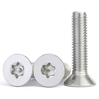 Vis Torx à tête fraisée plate en acier inoxydable métrique M2 M2.5 M3 M4 M5 M6, vis de sécurité antivol SS304 Classe 10.9 12.9