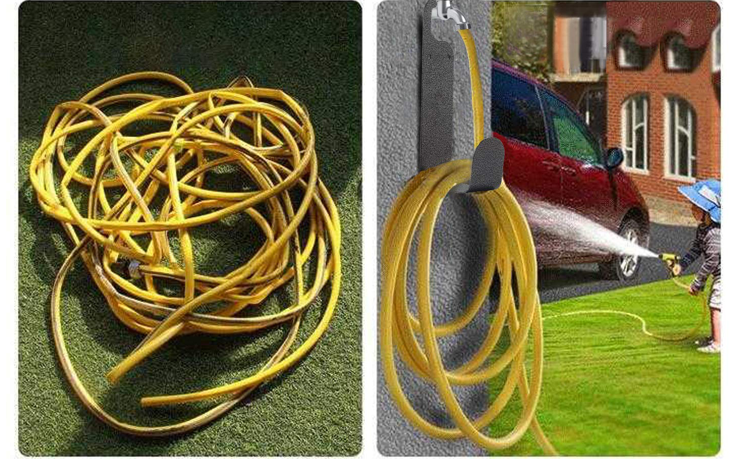 JHMech Simple Design Black Matte Powdercoated Hose Holder with