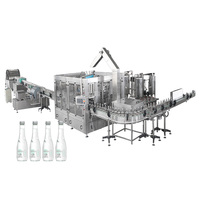 Chaîne de production CE entièrement automatique pour le remplissage et le capsulage de jus de fruits, la pasteurisation à chaud, l'étiquetage et le thermoformage pour bouteilles PET et en verre
