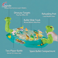 Jouets éducatifs Chengji pour enfants de 5 ans, jeu de combat de dinosaures interactif pour 2 joueurs, jeu de flipper de table