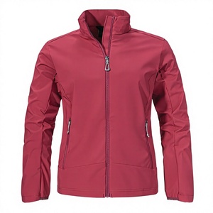 Women's Eco-Friendly Waterproof Softshell Jacket Solid Pattern Front Logo Lightweight Windproof Full Zip Outdoor Running <b>Stand</b> - Product Image 1