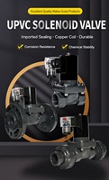Vanne solénoïde électrique magnétique en plastique anti-corrosion 2/2 voies PN16 UPVC filetée NC pour liquides acides, alcalins et eaux usées