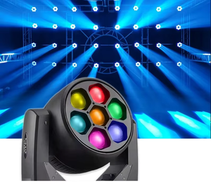 Gubera Sate Lighting 7*40W Zoom Bee Eye a todo Color RGBW 4 en 1 Wash Moving Head Light HH-LM740A para KTV room/Radio/Ballroom - Product Image 6