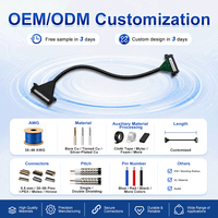 Cable coaxial micro LVDS eDP de 51 pines y 0,5 mm, ensamblaje de cableado OEM personalizado de 5,4 Gbps para pantallas LCD de TV industrial y computadoras