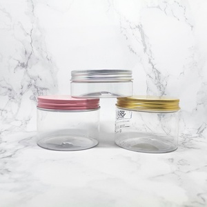 Wholesale Food Grade 1oz 2 oz 3oz 4 oz 8 oz 16oz 80g 120g 250g 500ml clear Empty PET Cosmetic <b>Plastic</b> <b>Jar</b> With Silver Screw Cap - Product Image 5