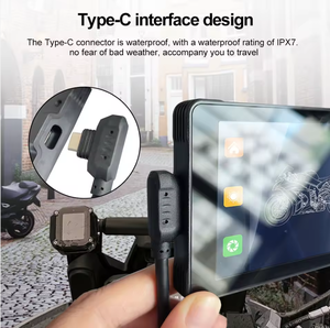 Navegador GPS con Pantalla Táctil Inalámbrico <span class=keywords><strong>para</strong></span> Auto/Moto con Bluetooth, Carplay, <span class=keywords><strong>Android</strong></span> Auto, Cámara Impermeable y Asistente de Reversa con IA - Product Image 3