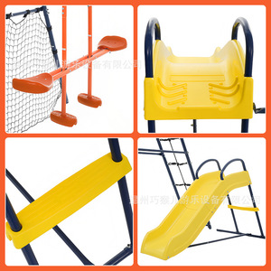 Structure de jeu multifonctionnelle pour extérieur, équipement de terrain de jeux pour maternelle avec toboggan et échelle d'escalade, structure en fer - Product Image 2