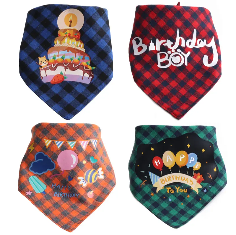 Doğum günü köpek için sıcak satış pamuk Bandana noel Bandana evcil köpek kedi pet bandana için eşarp