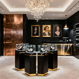 Vitrina <span class=keywords><strong>de</strong></span> Joyería <span class=keywords><strong>de</strong></span> Vidrio Templado <span class=keywords><strong>de</strong></span> Lujo con Iluminación LED para Tiendas Minoristas - Product Image 1