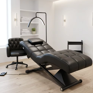 Lit électrique de luxe incurvé pour extensions de cils, ensemble de mobilier de salon de beauté, lit de broderie de cils cosmétique - Product Image 1