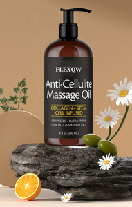 Huile <span class=keywords><strong>de</strong></span> massage anti-cellulite 240 ml, collagène, cellules souches, pépins <span class=keywords><strong>de</strong></span> raisin, eucalyptus, huile raffermissante pour le corps, OEM, étiquette privée, vente en gros - Product Image 1