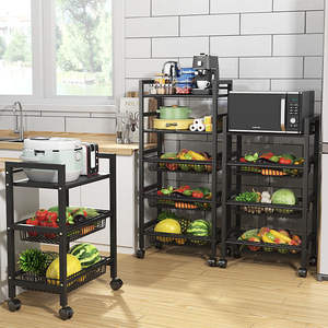 Recipientes de almacenamiento de cocina y habitación de alta calidad Soportes y estantes de almacenamiento Estantes de almacenamiento apilados de acero al carbono - Product Image 1