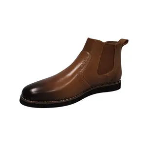 Chaussures habillées confortables de haute qualité pour hommes, chaussures décontractées en cuir de grande taille, bottes noires mi-mollet pour hommes, nouvelle mode