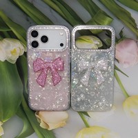 3D Strass Schleife Herz Holografische Handyhülle Weiche TPU für iPhone X 11 12 13 14 15 16 17 18 Samsung Redmi OPPO VIVO