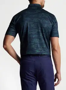 カスタマイズされたパフォーマンス昇華印刷ゴルフポロシャツさわやかなアンチUVドライモミポロシャツ