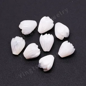 Manufacturer White Color Natural Shell Mother of Pearl Flower Loose Gemstone for DIY jewelry Making