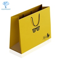 Sac en papier jaune personnalisé avec impression couleur unique, avec votre propre logo, emballage de marque de luxe