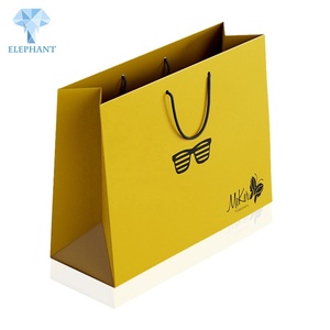 Custom Unique Colour Printing Yellow Paper Bag With Your Own Logo Luxury Brand Packaging Paper Bag - Product Image 1
