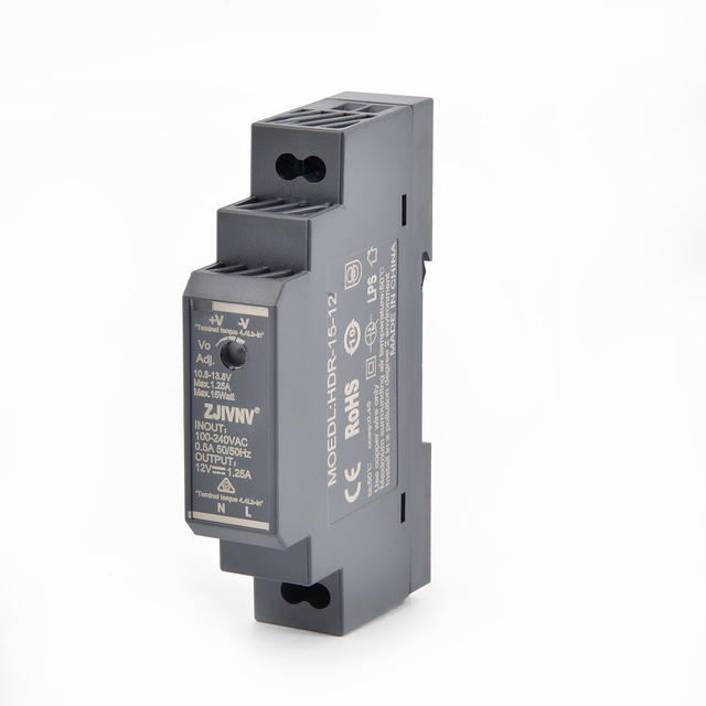 HDR-15 Din Rail LED Driver AC 100-240V to DC 5V 12V 24V Step Shape Slim Switching Power Supply HDR-15-5 HDR-15-12 HDR-15-24