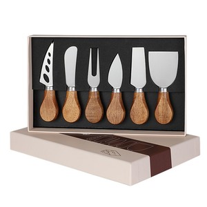 Couverts Cadeau <span class=keywords><strong>Fromage</strong></span> Outil Trancheuse Cutter Râpe <span class=keywords><strong>À</strong></span> <span class=keywords><strong>Fromage</strong></span> Fourchette Épandage Couteau Collection Manche En Acacia 6 Pièces Chesse Couteau Ensemble - Product Image 6