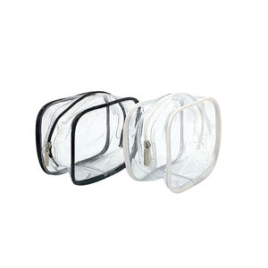 Bolsa de cosméticos transparente de PVC personalizable con cremallera, bolsa de maquillaje transparente con patrón de caramelo a la moda para viajes, logotipo de tamaño personalizado - Product Image 1