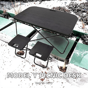 <span class=keywords><strong>Table</strong></span> de pique-nique <span class=keywords><strong>pliante</strong></span> Portable de luxe ensemble de chaises nouvelle petite <span class=keywords><strong>Table</strong></span> de <span class=keywords><strong>Camping</strong></span> de coffre pour Tesla modèle Y décoration intérieure de voiture - Product Image 2