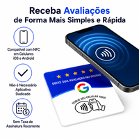 Carte de commentaires Google, version portugaise, autocollant NFC en acrylique, imperméable, logo personnalisé imprimé pour café, hôtel, restaurant