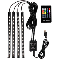 Luz Ambiental LED para el Interior del Automóvil, Controlada por Voz, con Ritmo Musical Colorido, Instalación con Encendedor de Cigarrillos de Silicona