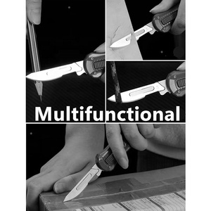 Couteau utilitaire OEM en gros pour petites quantités, qualité industrielle, mini-couteau OTF à double action, 10 pièces # 24 Lames - Product Image 3