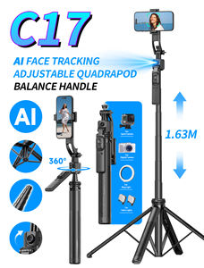 C17 Ai cardan portable multifonctionnel Rotation à 360 degrés avec quadripode réglable de suivi du visage pour l'enregistrement de caméra vidéo - Product Image 6